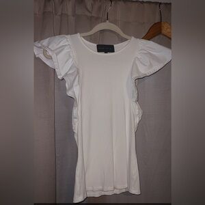 Sunday In Brooklyn White Ruffle Sleeve Top